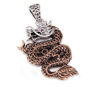 Dragon/925 Sterling Silver Pendant/Silver Charm/Japanese Dragon/Biker/Gothic/Rockabilly/sa-057L
