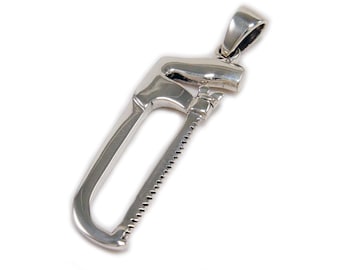 Saw/Tools/925 Sterling Silver Pendant/Biker/Gothic Jewelry/Rockabilly/GD-003