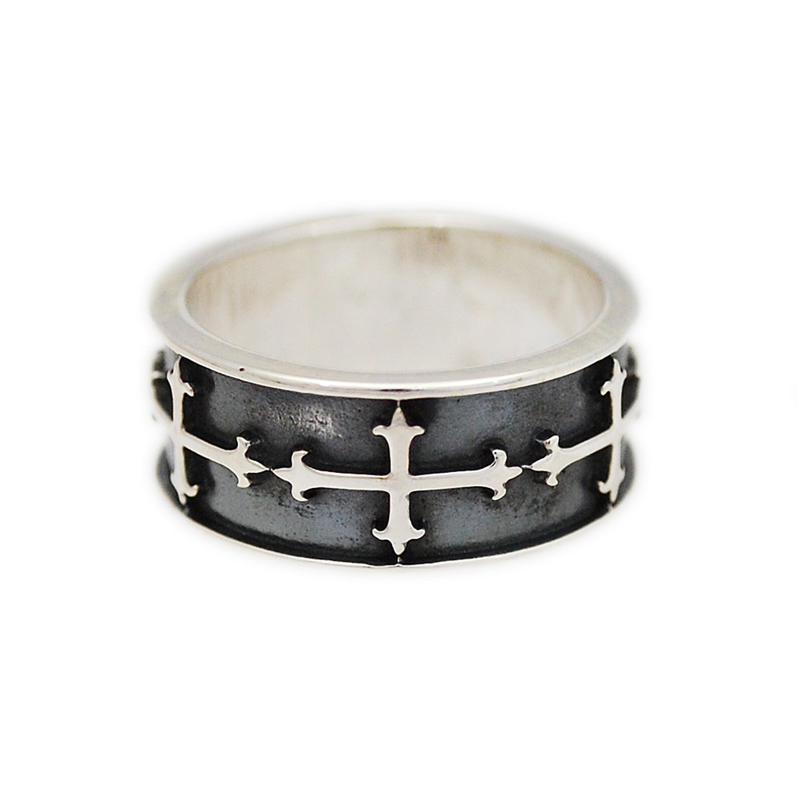 Multi Cross/925 Sterling Silver Band Ring/cross Ring/biker Multi Cross/925 Sterling Silver Band Ring/cross Ring/biker