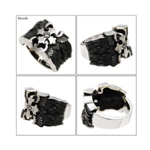 Cross/angel/wing/925 Sterling Silver Ring/cross Ring/crusades/biker ...