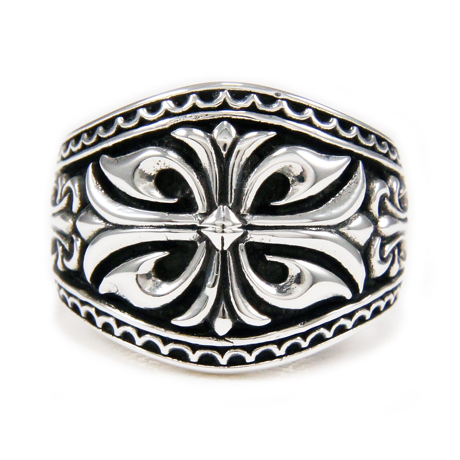 Cross/Arabesque/925 Sterling Silver Ring/Silver Cross | Etsy
