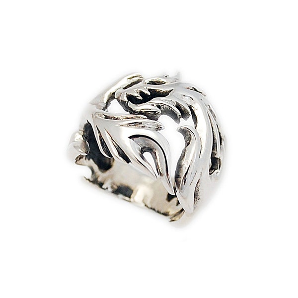 Tribal/Dragon/925 Sterling Silver Ring/Silver Tribal Ring/Biker Jewelry/Gothic/Rockabilly BUB-r006