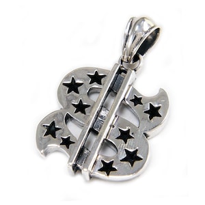 Dollar/Money/Star/925 Sterling Silver Pendant/Silver Charm/Biker/Rockabilly/Gothic/nd-054