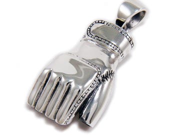 MMA/UFC/K1/Gloves/925 Sterling Silver Pendant/Charm/Biker/Gothic/Rockabilly/GD-021