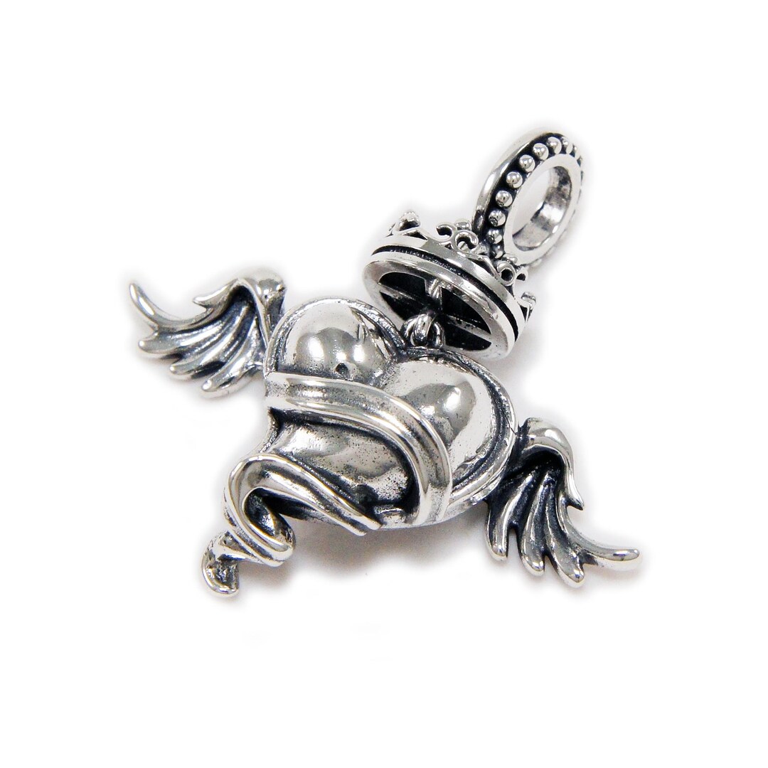 Angels Heart/925 Sterling Silver Pendant/charm/biker/gothic
