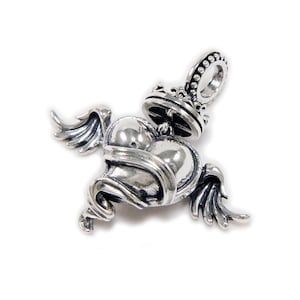 Angels Heart/925 Sterling Silver Pendant/Charm/Biker/Gothic/Rockabilly/Charm/YAN-008