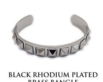 Bracelet Jonc Articulé En Métal Argenté Avec Hématite - Neuf Sans Emballage