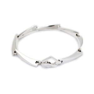 Triangle Link Solid/925 Sterling Silver/Bracelet/Silver Bracelet/Silver Cuff/Men&#39;s/Women&#39;s/Highly Polished/T lock/Cuff ec-bl009