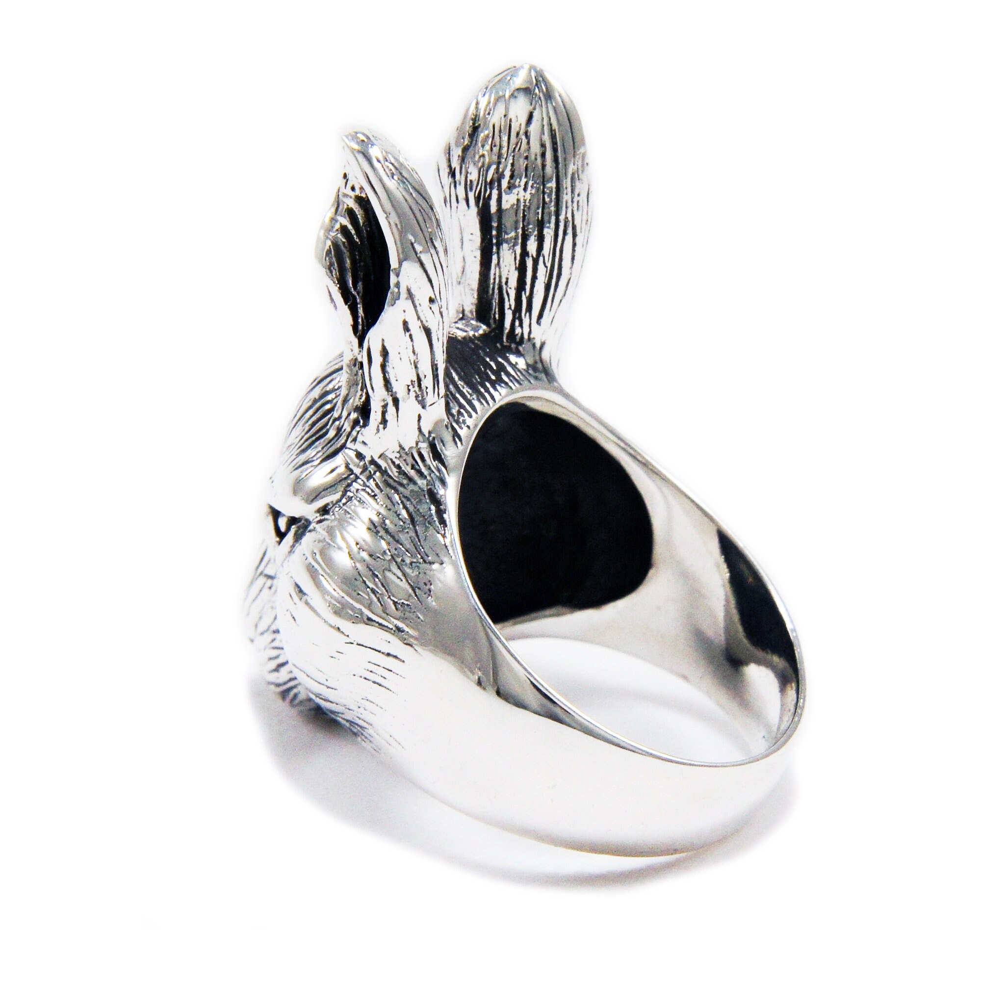 Rabbit Ring/925 Sterling Silver Ring/bunnies/animal Ring/gothic/biker ...