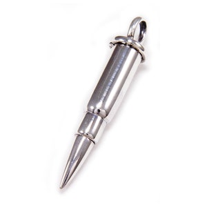 Ammunition/Bullet/925 Sterling Silver Pendant/Rockabilly/Biker/Gothic/M16/Ak 47/Silver Charm/tan-026
