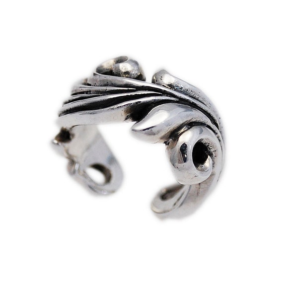 Arabesque/floral/925 Sterling Silver Ring/silver Biker Ring/silver 