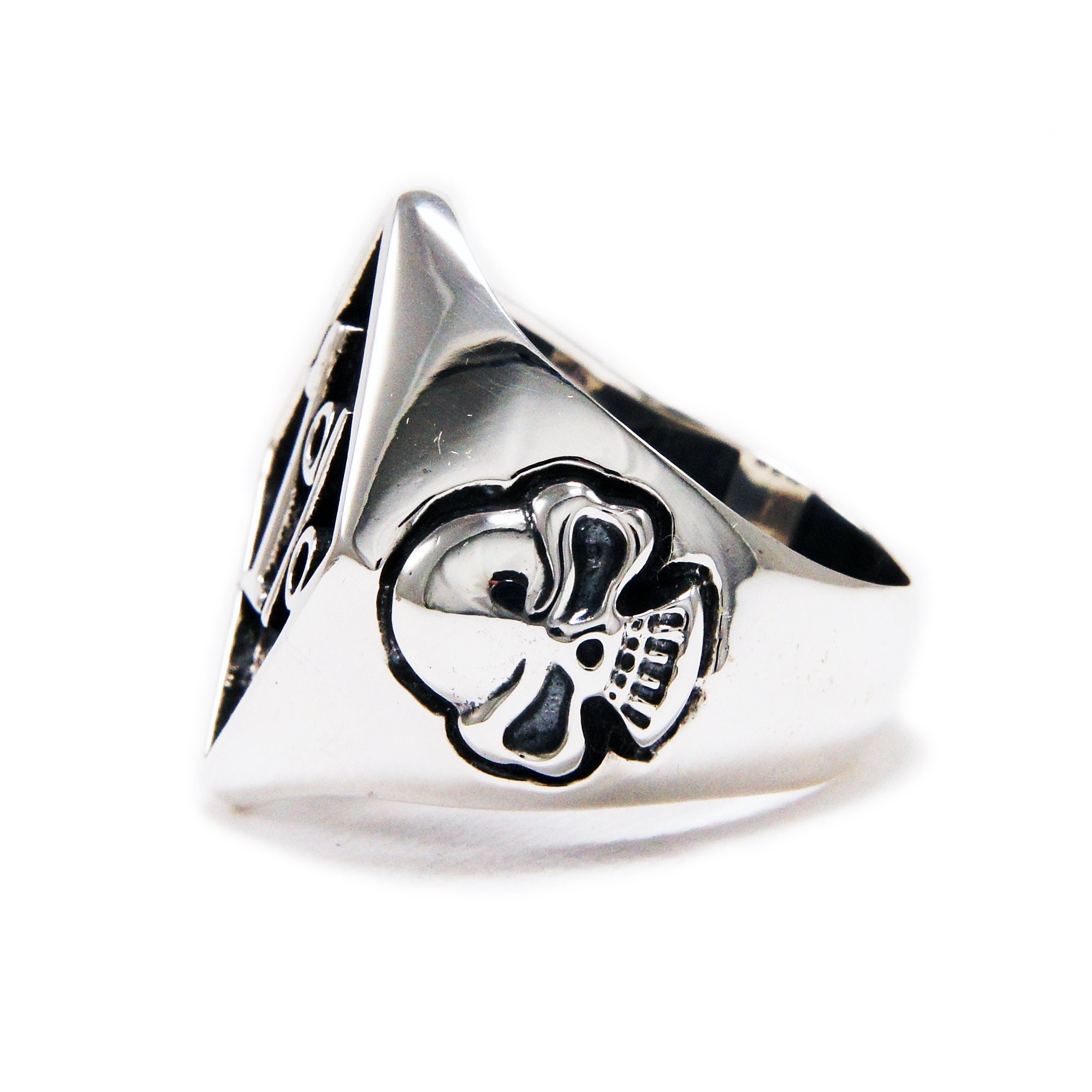 1%/one Percenter/skull/one Percent/925 Sterling Silver Ring
