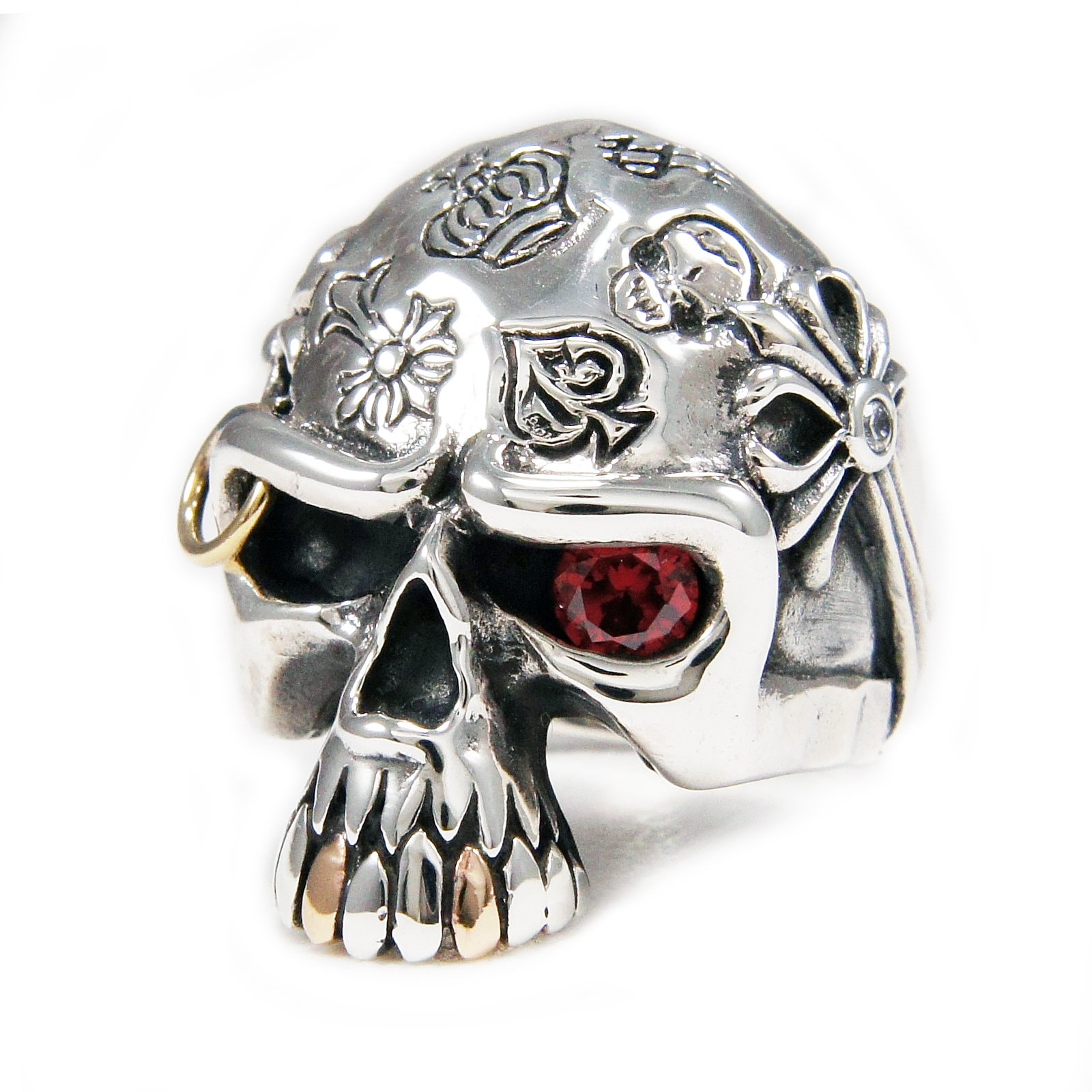 Red Eye Skull Ring - Etsy