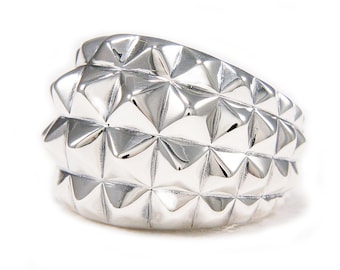 Studs/925 Sterling Silver Ring/Star Ring/Rockabilly/Biker/Gothic Jewelry/Punk/tan-r009