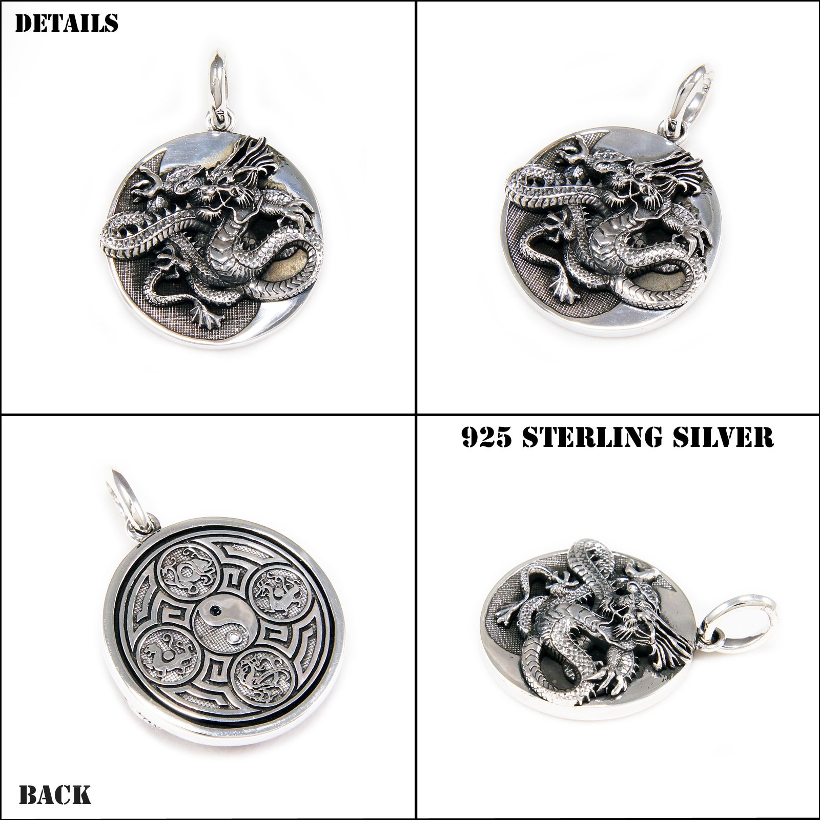 Sterling Silver Mother of Pearl Peace Sign Pendant - Charles