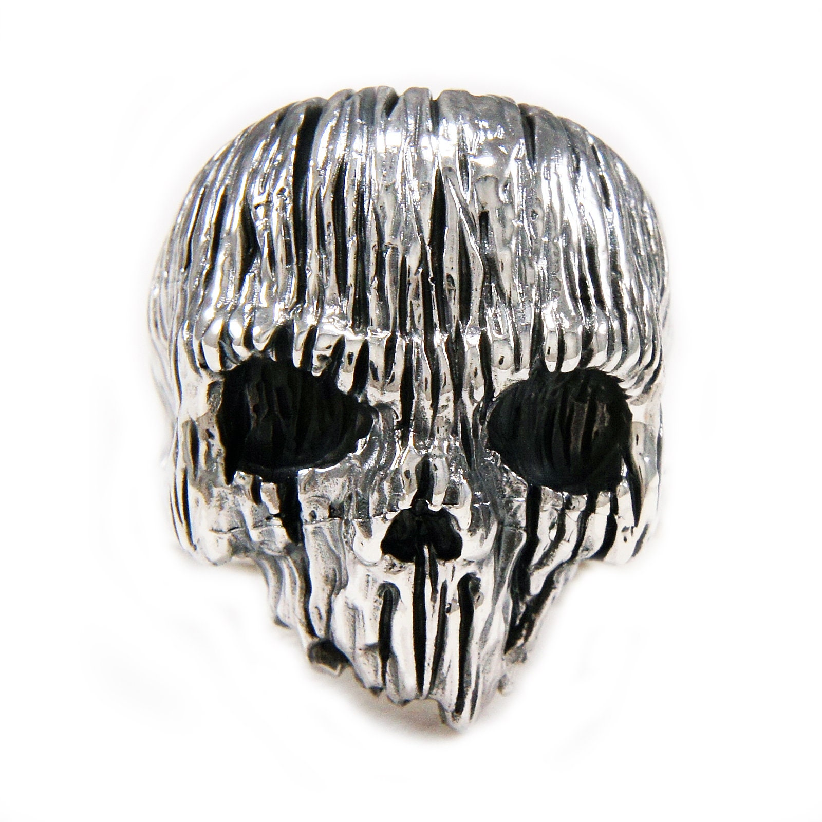 Rustic Driftwood Skull 925 Sterling Silver Ring/skull Ring