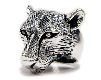 Panther Ring/Puma Ring/Jaguar/925 Sterling Silver Ring/Big Cat/Animal Ring/Gothic/Biker Ring/Rockabilly/cs-r019