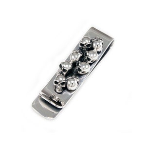 Graveyard Skulls/Skull/925 Sterling Silver Money Clip/Skull Money Clip/Biker/Gothic/Rockabilly/jo-m001