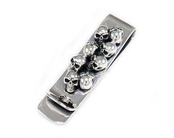 Graveyard Skulls/skull/925 Sterling Silver Money Clip/skull