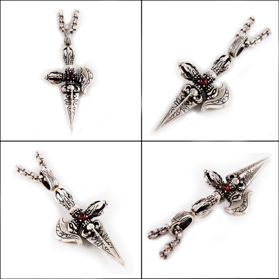 Tantric Cross/vajra/dorje/kartika Knife/925 Sterling Silver