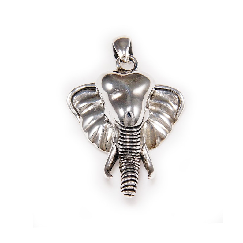 ElephantAfrican925 Sterling Silver PendantSilver Elephant PendantSilver African Elephant CharmBiker JewelryGothicMen/'sWomen/'s nd-040