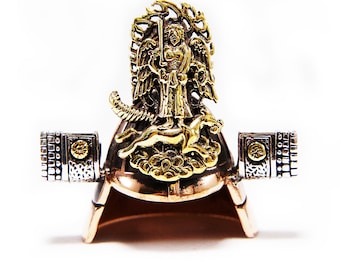 Combinación de cobre y latón/Samurai/Kabuto/Armadura/Colgante de plata de ley 925/Shogun WarLord/Bushido/Joyería de motociclista/Gótico/Rockabilly/gb-058