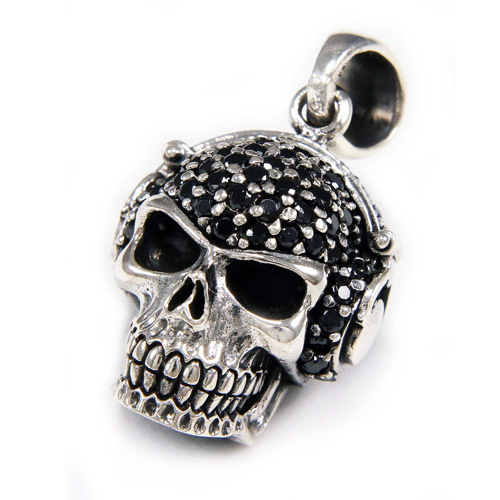 DJ/スカル/925スターリングシルバーペンダント/シルバースカル