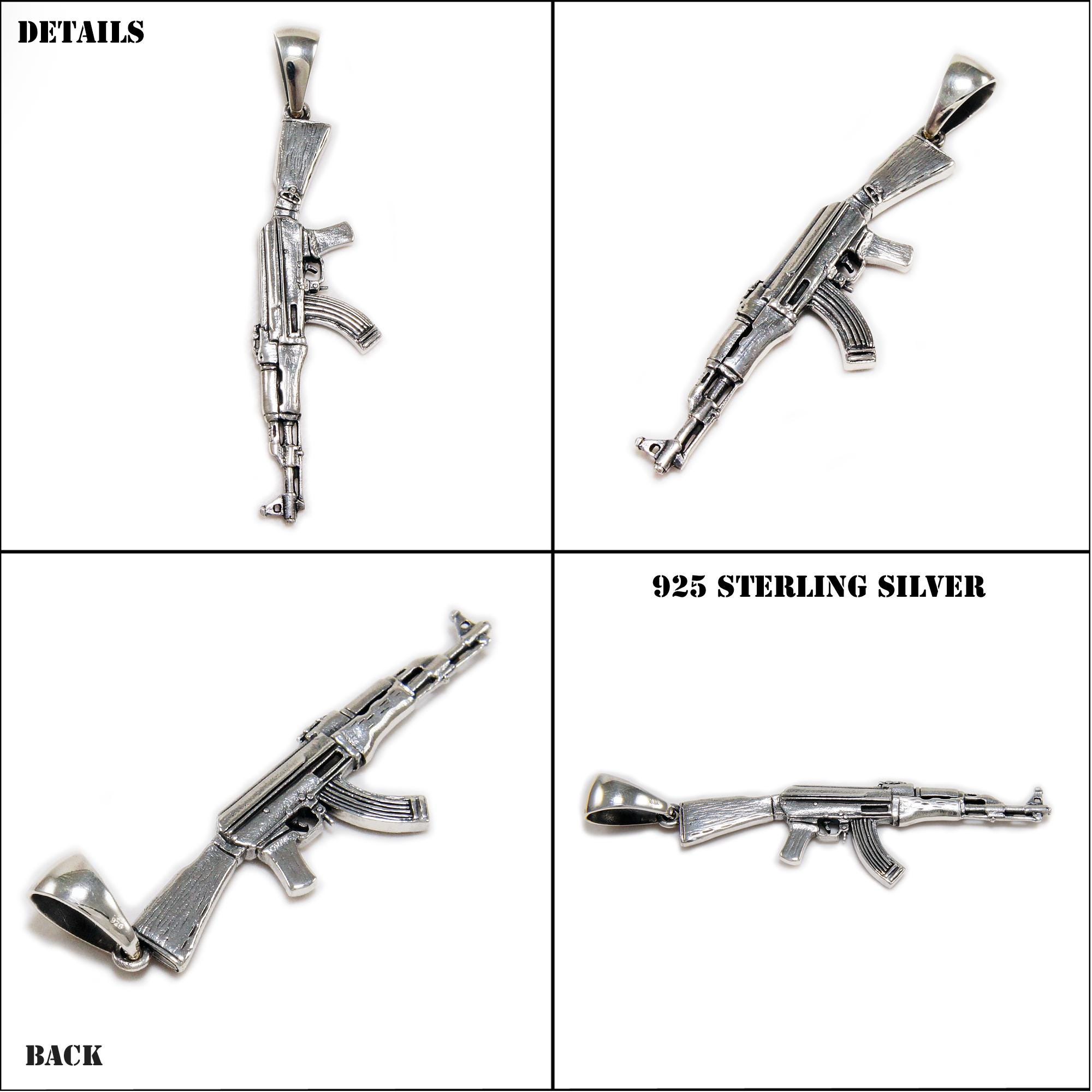 AK 47 カラシニコフ925シルバーペンダント 925刻印ありKH-017 Buy Ak-47/kalashnikov/assault Rifle/925 Sterling Silver Pendant
