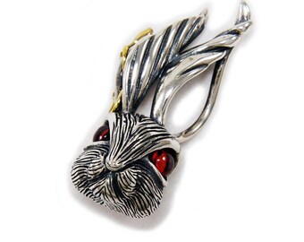 Bunny/rabbit/brass/925 Sterling Silver Pendant/charm/biker