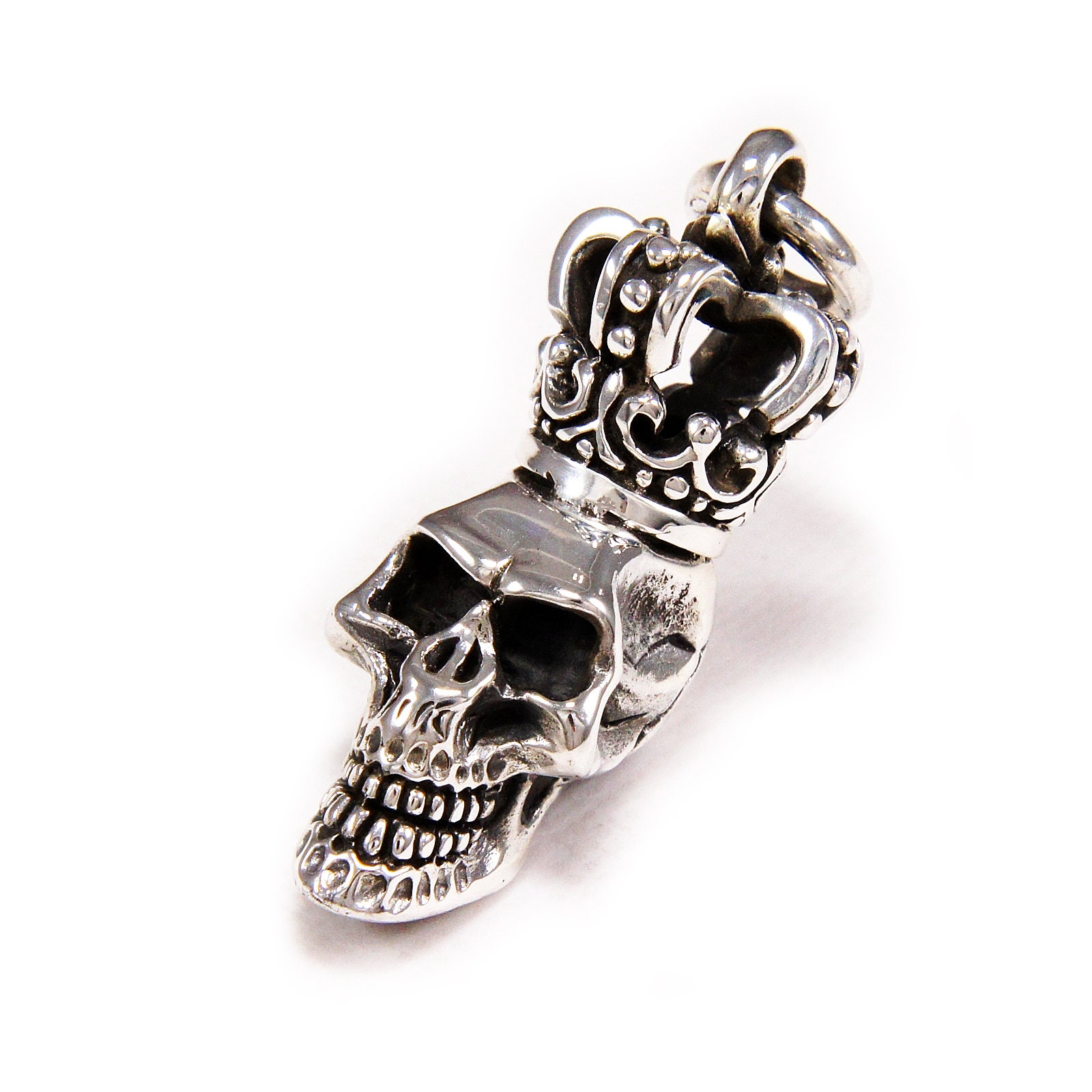 Schädel/Krone/925 Sterling Silber Anhänger/Skull Anhänger/Silber Anhänger/ Biker/Gothic/Rockabilly/GS-104 - .de