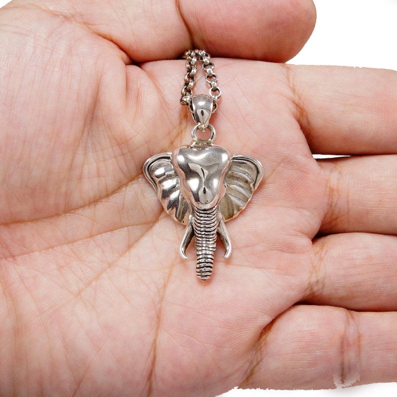 ElephantAfrican925 Sterling Silver PendantSilver Elephant PendantSilver African Elephant CharmBiker JewelryGothicMen/'sWomen/'s nd-040