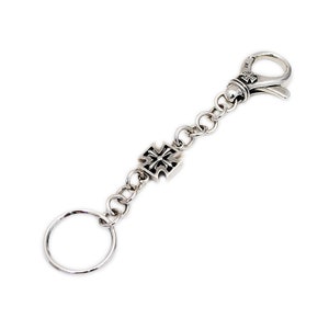 Karabiner-Verschluss/Malteserkreuz/925 Sterling Silber Schlüsselanhänger/Silber Karabiner-Verschluss/Silber Schlüssel-Kette/Biker/Brieftasche/Männer/Damen ma-kc002
