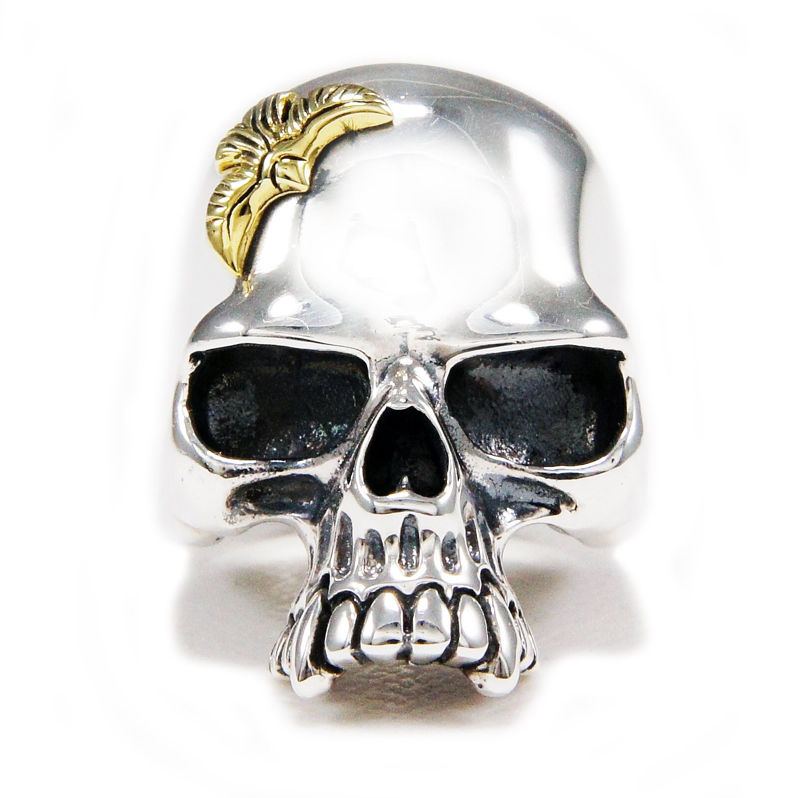 Brass Eagle/skull/925 Sterling Silver Ring/skull Ring/eagle