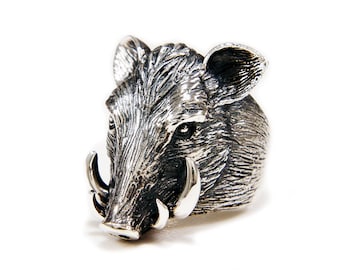 handmade ringo様 Wild Boar/wild Hog/925 Sterling Silver Ring/gothic/wild Pig