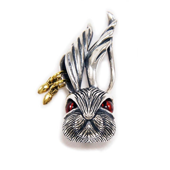 Bunny/rabbit/brass/925 Sterling Silver Pendant/charm/biker