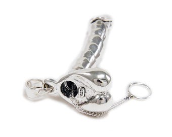 Phallus/penis/925 Sterling Silver Pendant/charm/biker/gothic