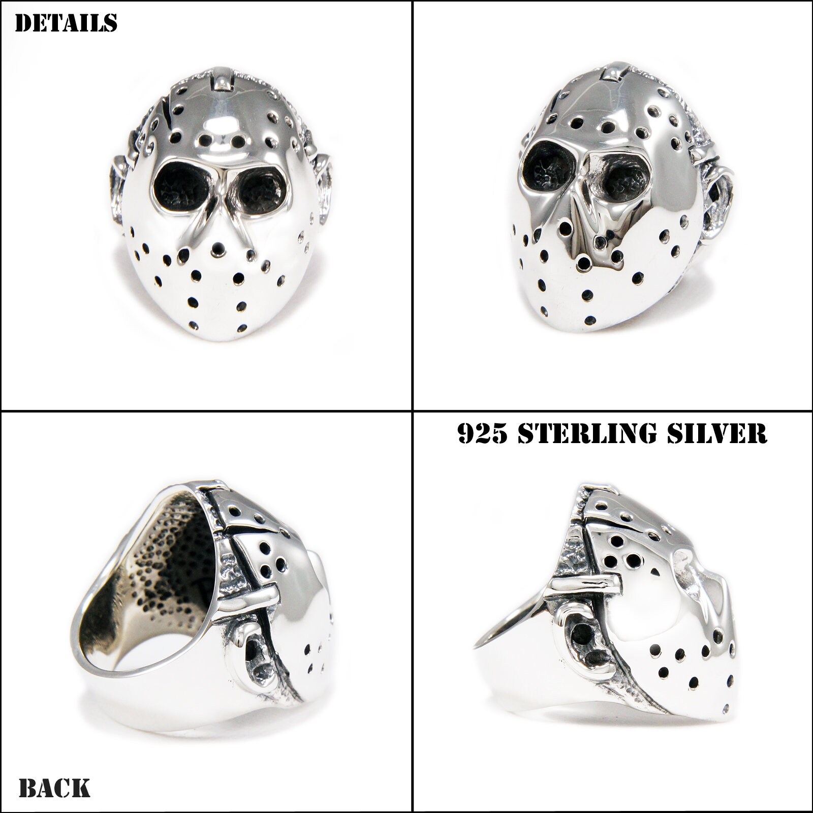 Jason Voorhees/friday the 13th/925 Sterling Silver Ring/slasher 
