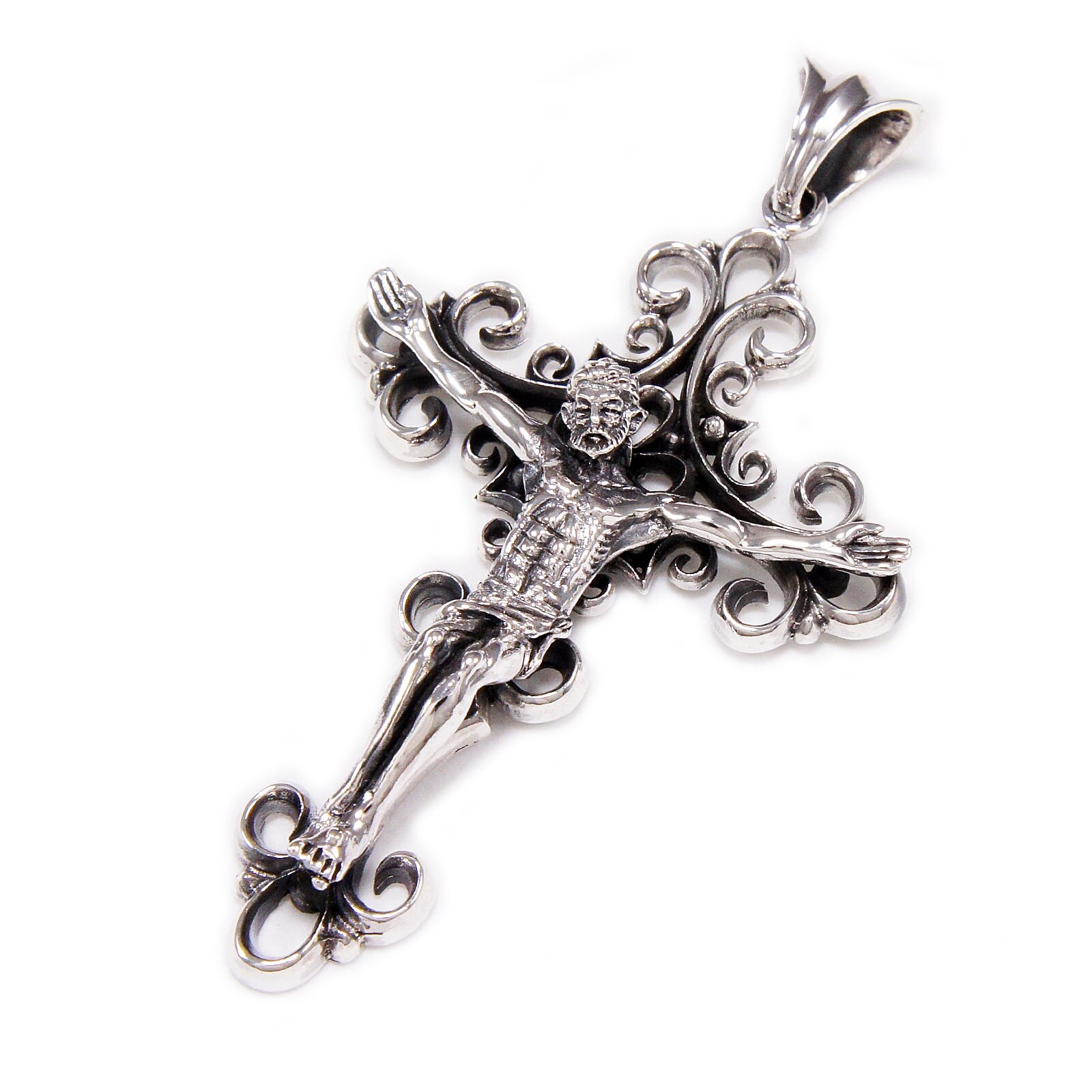 アクセサリー vintage silver925 Jesus cross necklace Eudora 925 Sterling Silver Jesus Necklace St. Benedict's