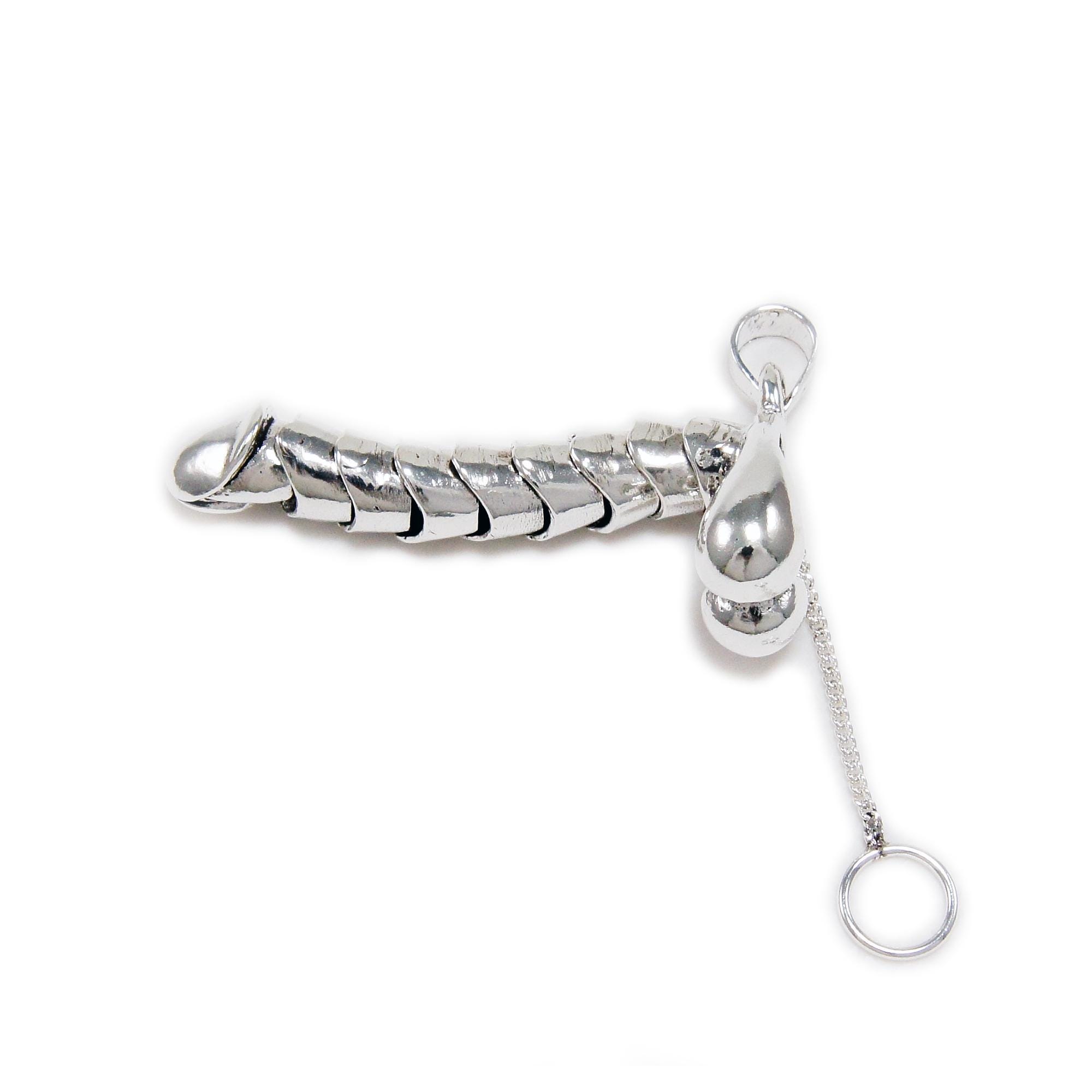 Phallus/penis/925 Sterling Silver Pendant/charm/biker/gothic