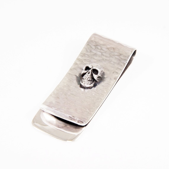 Hammertone/skull/925 Sterling Silver Money Clip/hammertone Money 