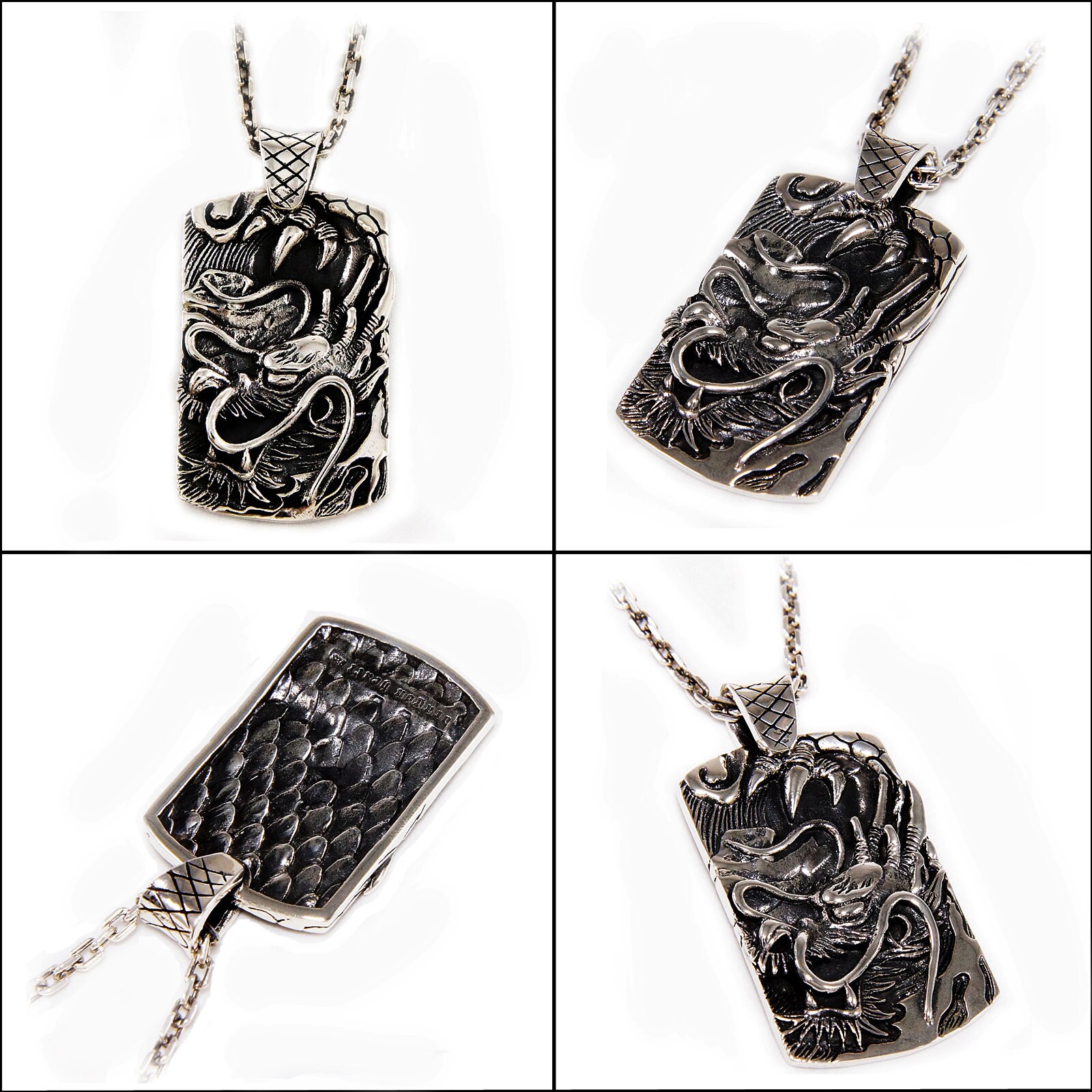 Ciondolo giapponese/drago/piastrina/argento sterling 925/gioiello da motociclista/gotico/rockabilly/jo-062 - Italia