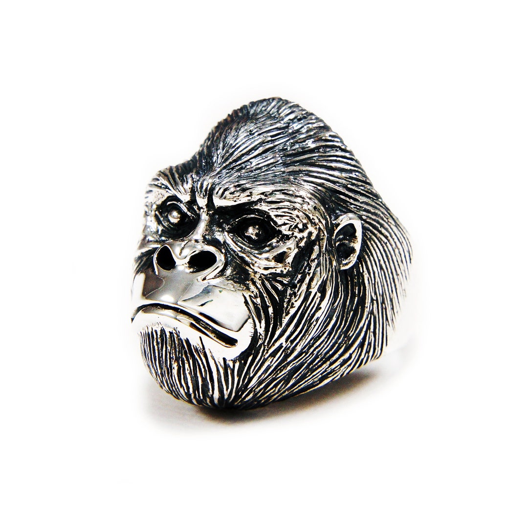 ゴリラ/猿/キングコング/925スターリングシルバーリング/ロカビリー