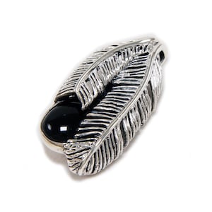 Feather/Onyx/925 Sterling Silver Money Clip/Money Clip/Biker/Gothic/Rockabilly/gs-m007