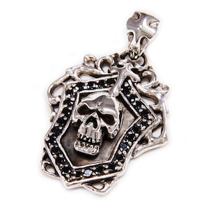 Cross/Skull/925 Sterling Silver Pendant/Silver Pendant/Biker Jewelry/Gothic/Rockabilly/DB-020