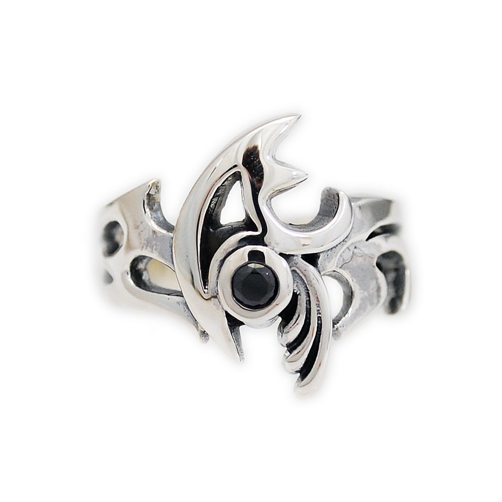 ファッションの Tribal/925 Sterling Silver Ring/black Cubic Zirconia/tribal 財布・ケース・小物入れ