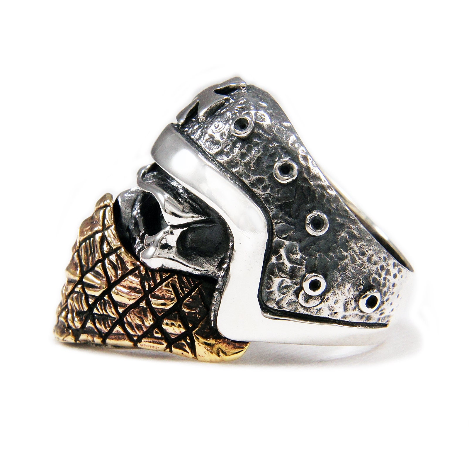 Night Rider Skull Rings Bronze Bandana Rider Skull/925 Sterling Silver Ring/skull Ring/maltese ...