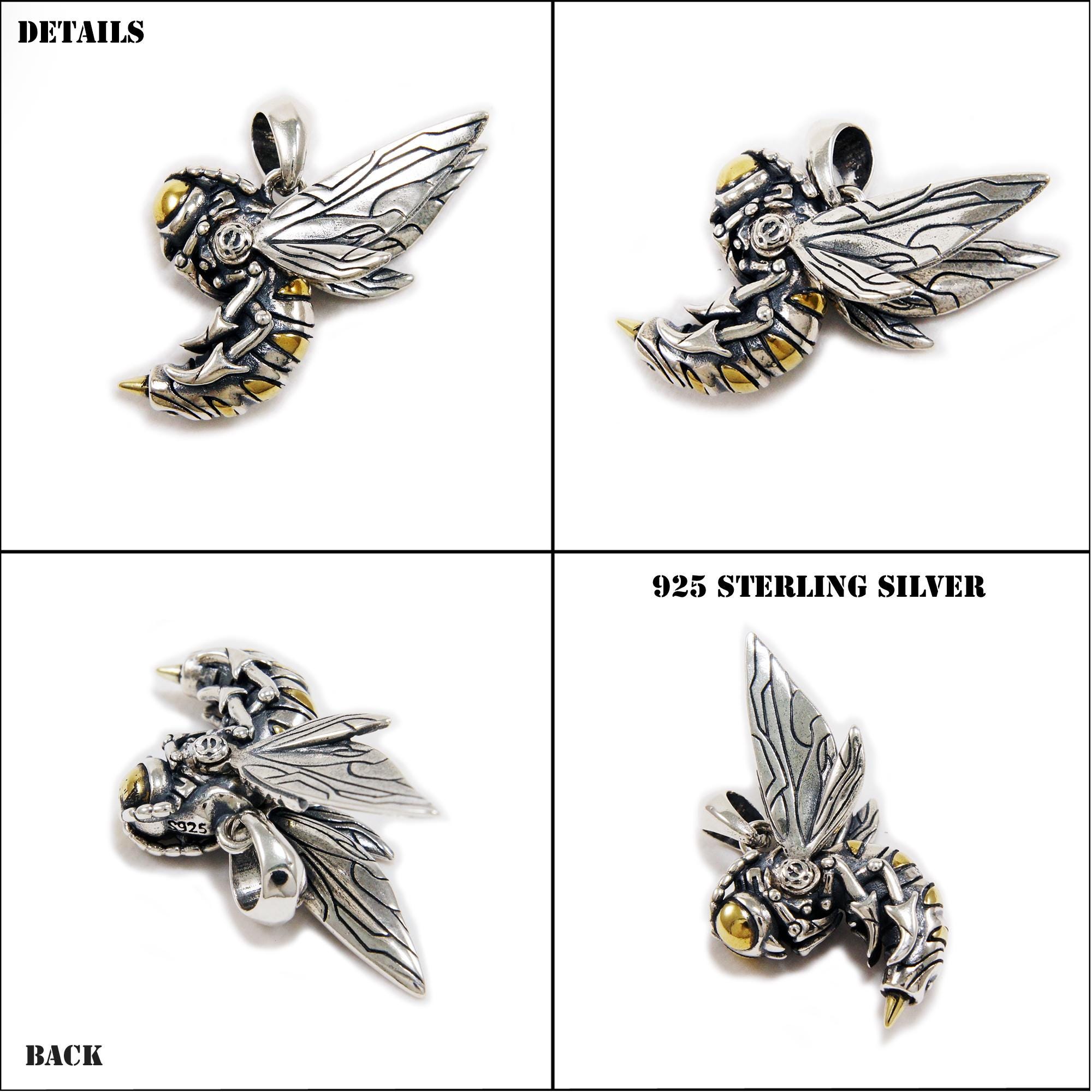 Hornet/brass/925 Sterling Silver Pendant/charm/biker/gothic