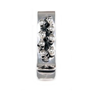 Fermasoldi In Argento 925 Sterling Con Teschio - Stile Biker Gotico Rockabilly, Giappone - Foto 2