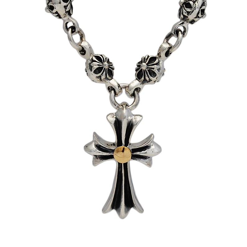 Mens Sterling Silver Diamond Cut Cross Pendant with Figaro Chain Necklace – Silver Shoppe Jewelry