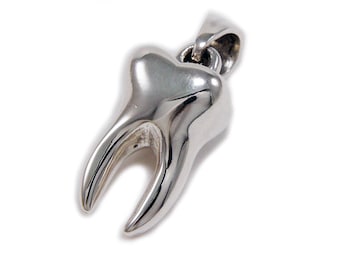 Tooth/Wisdom/925 Sterling Silver Pendant/Charm/Biker/Gothic/Rockabillly/GD-007